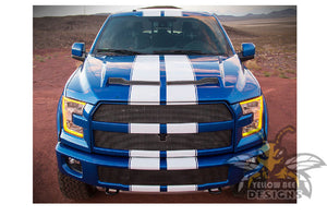 Front To Back Graphics Ford F150 Shelby Rally Stripes Super Crew Cab 2019, 2020, 2021, 2022