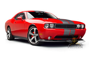 Double Line Rally Stripes Graphics decals for Dodge Challenger