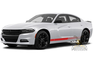 Double Thin Split Stripes Graphics vinyl decals for Dodge Charger