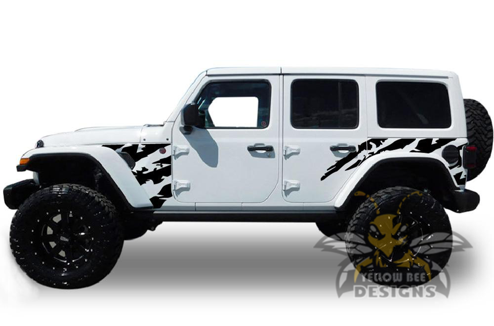 Double Shred Graphics decals for Jeep JL Wrangler Rubicon, stickers