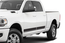 Load image into Gallery viewer, Dual Stripes Graphics Vinyl Decal Compatible with Dodge Ram Crew Cab 3500 Bed 6&#39;4”