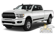 Load image into Gallery viewer, Dual Stripes Graphics Vinyl Decals Compatible with Dodge Ram Crew Cab 3500 2019, 2020