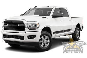 Dual Stripes Graphics Vinyl Decal Compatible with Dodge Ram Crew Cab 3500 Bed 6'4”