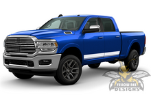 Load image into Gallery viewer, Dual Stripes Graphics Vinyl Decal Compatible with Dodge Ram Crew Cab 3500 Bed 6&#39;4”