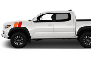 Fender Racing Dual retro vintage stripes (Orange, Red) Compatible with Toyota Tacoma