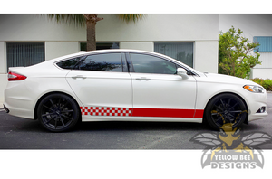 Finishing Flag stripes vinyl graphics for ford fusion decals