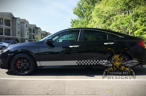 Finishing Flag Stripes Graphics vinyl stickers for Honda Civic decals