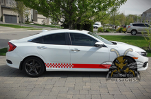 Load image into Gallery viewer, Finishing Flag Stripes Graphics vinyl stickers for Honda Civic decals