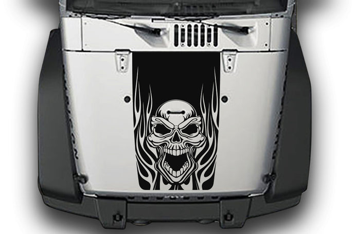 Fire Skull Graphics Stickers JL Wrangler Hood decals