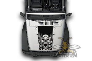 Fire Skull JK 2016 Wrangler Hood Decals Stickers Compatible with Jeep