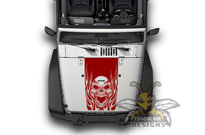 Fire Skull JK 2016 Wrangler Hood Decals Stickers Compatible with Jeep