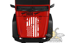 Load image into Gallery viewer, Flag USA JK Hood Wrangler Decals Stickers Compatible with Jeep