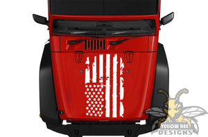 Flag USA JK Hood Wrangler Decals Stickers Compatible with Jeep