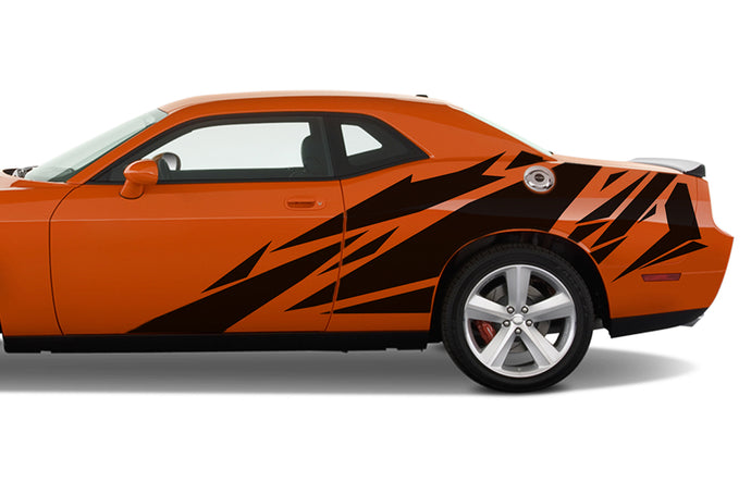 Geometric Pattern Side Graphics Vinyl Decals for Dodge Challenger