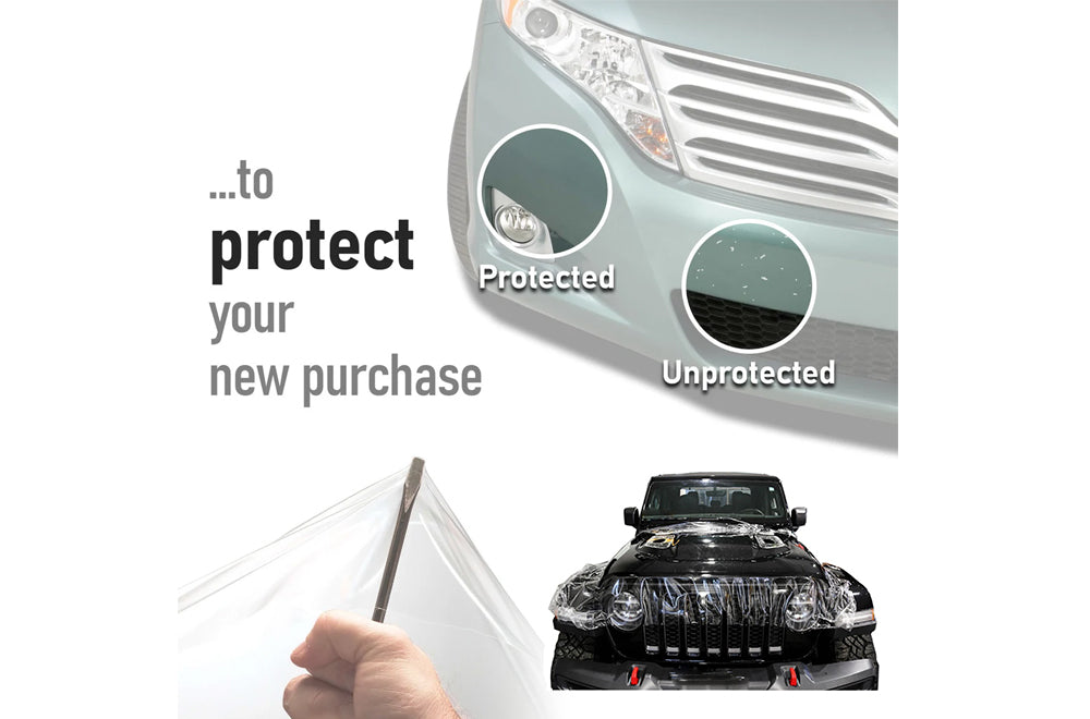 6x80 Inch Rhino Skin Clear Vinyl Paint Protection Film – Car Bumper Hood Decal Glossy Motorsport Style