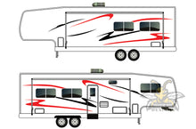 Load image into Gallery viewer, RV Fifth Wheel Trailer Decals, Graphics Vinyl Kits Red-Black