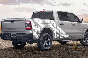 Half Side Shred Graphics Kit Vinyl Decal Compatible with Dodge Ram Crew Cab 1500