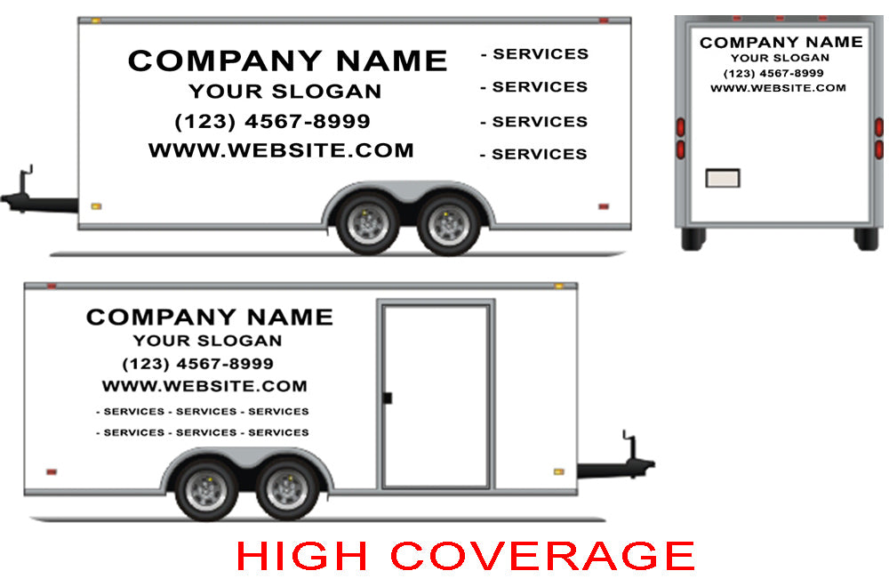 Business Vinyl Lettering, Graphics, Decals For Trailer 7' x 16'