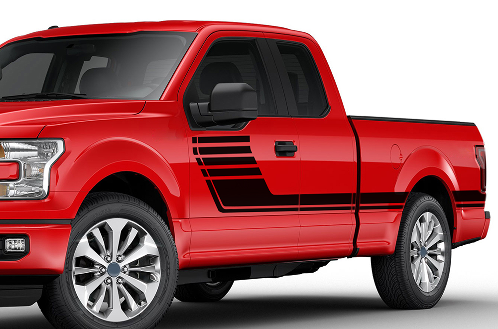 Hockey Side Graphics decals for Ford F150 Super Crew Cab 6.5''