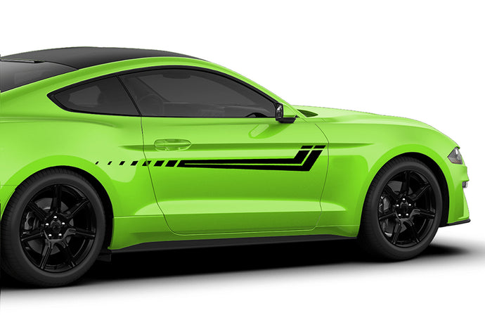 Hockey Side Stripes Graphics Vinyl Decals Compatible with Ford Mustang