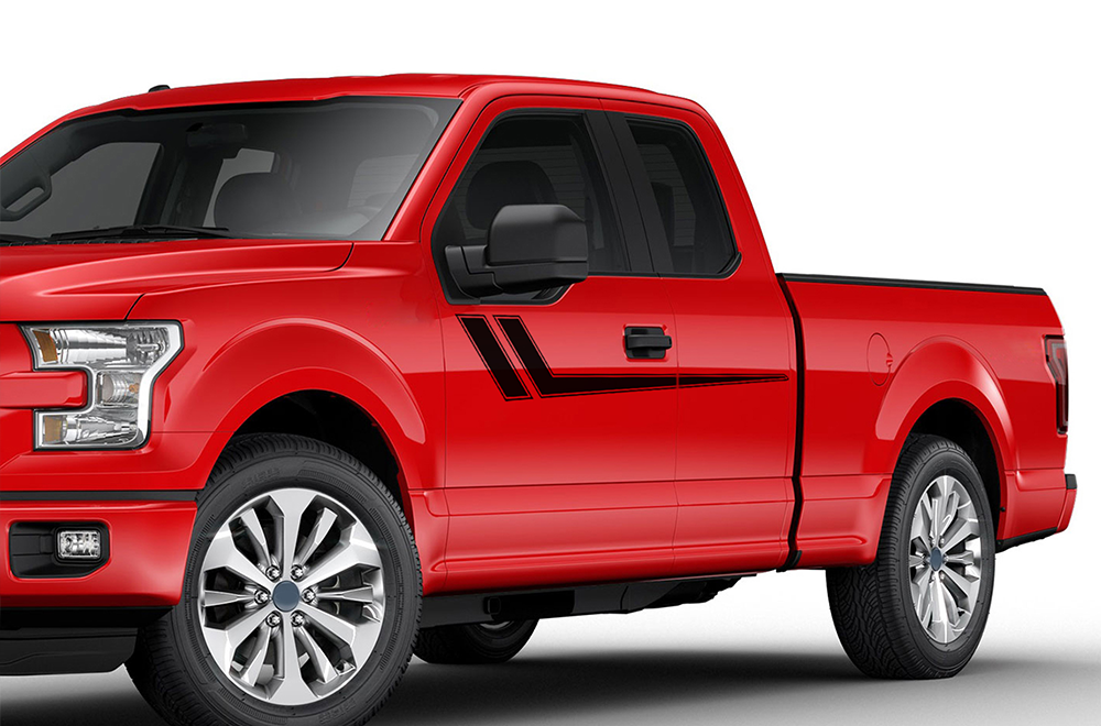 Hockey Stripes Graphics decals for Ford F150 Super Crew Cab 6.5''