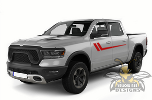Hockey Stripes Graphics Kit Vinyl Decal Compatible with Dodge Ram Crew Cab 1500