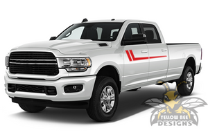 Hockey Stripes Graphics Kit Vinyl Decals Compatible with Dodge Ram Crew Cab 3500 Bed 8” 2018, 2017 