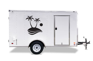 Island Palm Trees Graphics Decals For RV, Trailer, Camper Motor Home