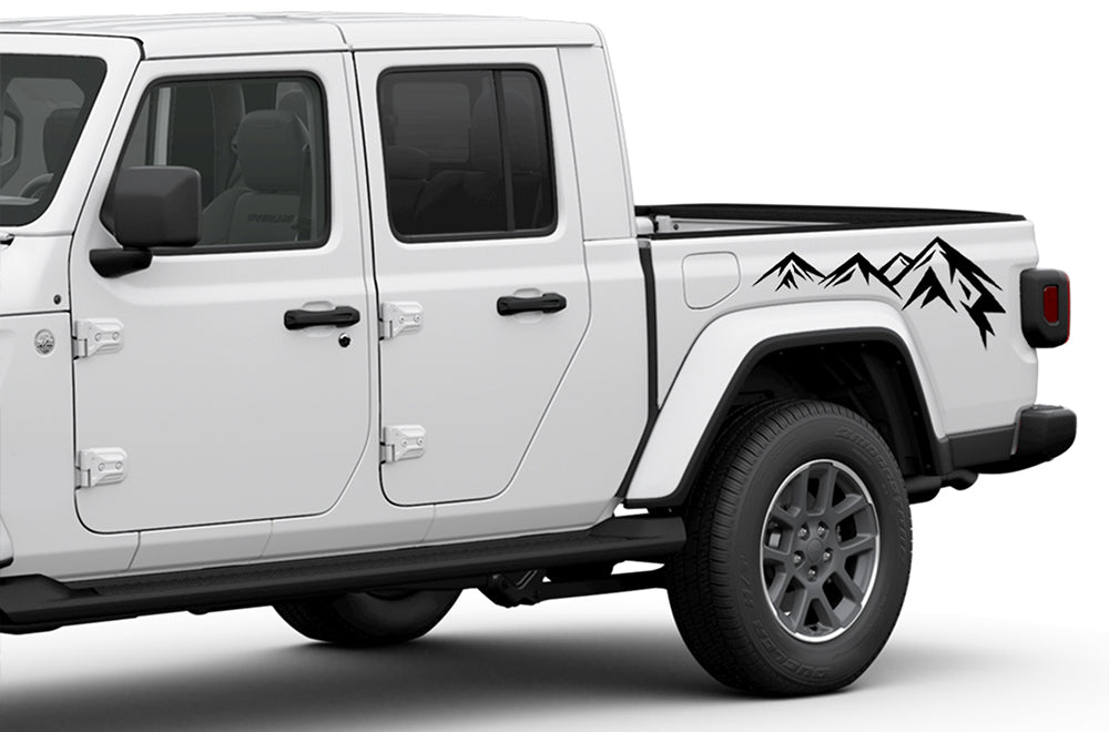 Jeep Gladiator 4 Door Mountains Bed Decal Vinyl Graphic for JT Gladiator