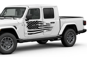 Jeep JT Gladiator 4 Door USA Flag Side Decals Graphics