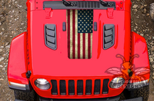 Load image into Gallery viewer, Jeep Hood decals US Flag Graphics compatible with JT Gladiator 2020