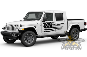 Jeep JT Gladiator 4 Door 2020 USA Flag Side Decals Graphics