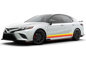 Lower Belt Red Orange Yellow Stripes decals for Toyota Camry