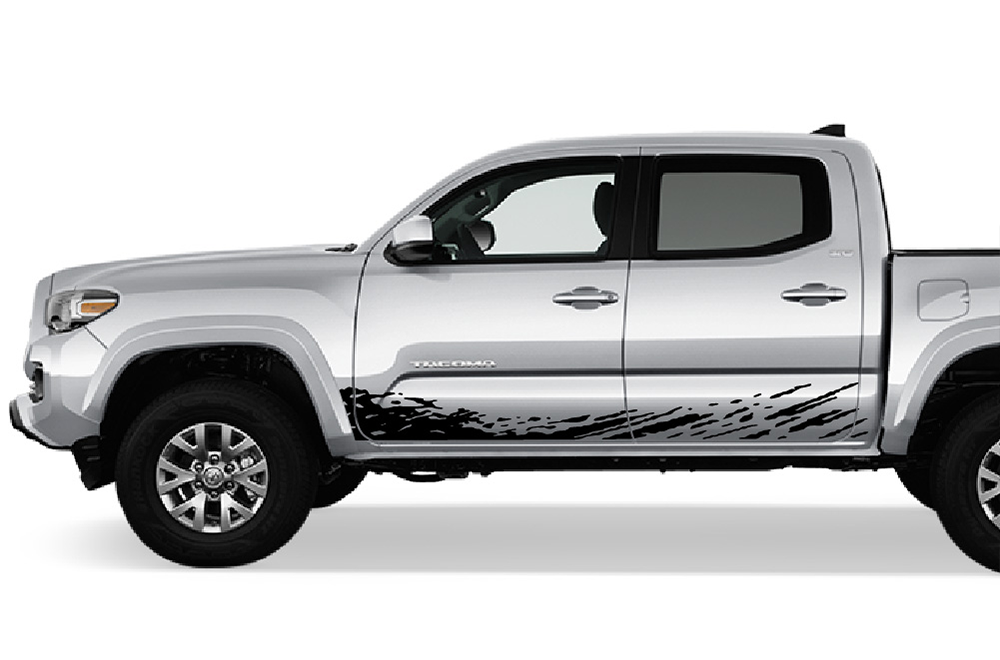 Lower Mud Splash Graphics Kit Vinyl Decal Compatible with Toyota Tacoma Double Cab