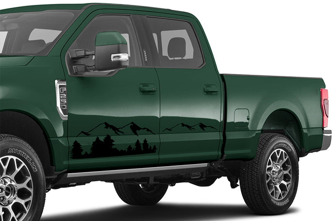 Lower Rocker Mountain Side Graphics Vinyl Decals For Ford F250