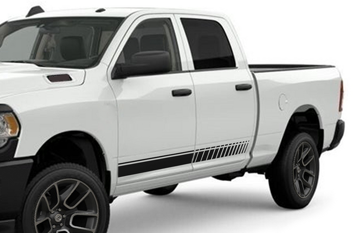 Lower Rocker Stripes Graphics Kit Vinyl Decal Compatible with Dodge Ram 2500 Crew Cab