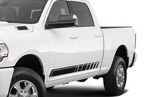 Lower Rocket Stripes Graphics Vinyl Decal Compatible with Dodge Ram Crew Cab 3500 Bed 6'4”