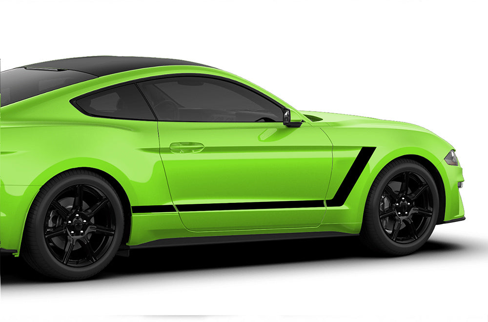 GT Lower Rocker Stripes Graphics Vinyl Decals Compatible with Ford Mustang