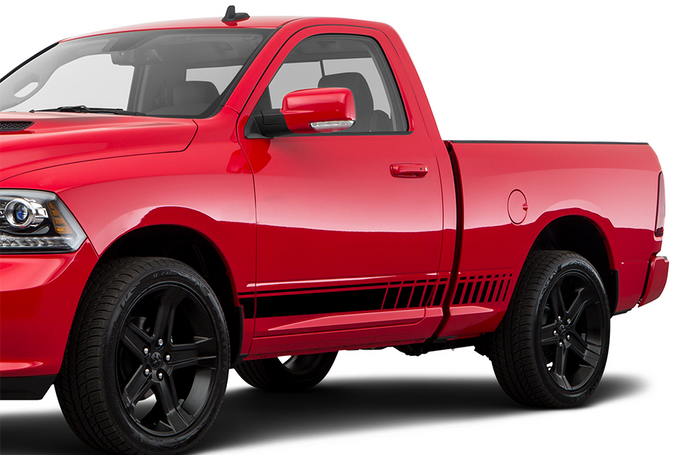 Lower Side Stripes Graphics Vinyl Decals Compatible with Dodge Ram Regular Cab 1500