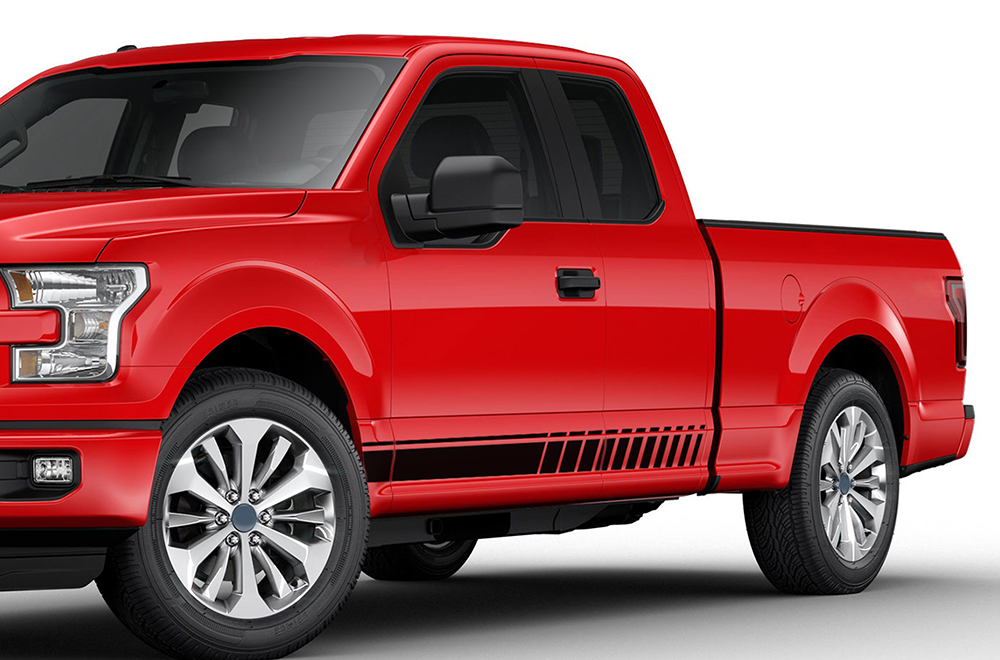 Lower Stripes Graphics decals for Ford F150 Super Crew Cab 6.5''