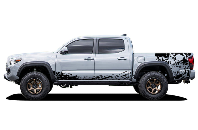 Lower Splash & Bed Skulls Graphics Vinyl Decals for Toyota Tacoma