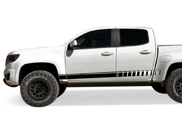 Lower Stripes Graphics Vinyl Decals Compatible with Chevrolet Colorado Crew Cab