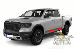 Lower Line Stripes Graphics Kit Vinyl Decal Compatible with Dodge Ram Crew Cab 1500 2018, 2019,2020
