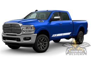 Lower Side Stripes Graphics Vinyl Decal Compatible with Dodge Ram Crew Cab 3500 Bed 6'4”