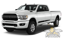 Load image into Gallery viewer, Stripes Graphics Kit Vinyl Decals Compatible with Dodge Ram Crew Cab 3500 Bed 8” 2018, 2019, 2020 