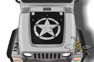 Military Star Kit Hood decals JL Wrangler Hood Graphics stickers