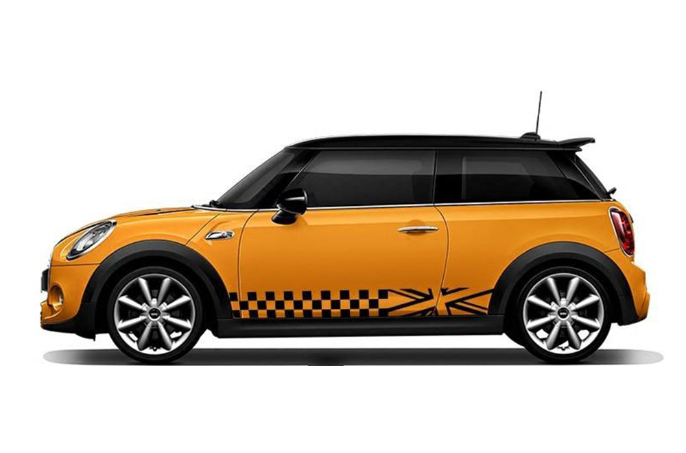 Mini Cooper UK Flag Stripes Graphics Vinyl Decal Compatible with Mini Cooper