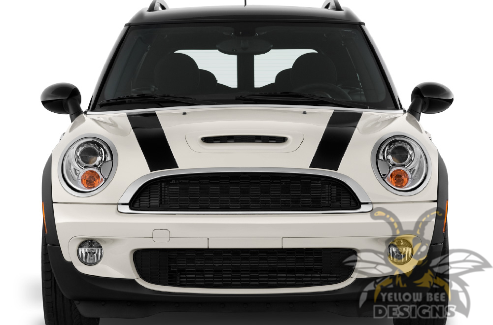 Mini Cooper Graphics mini cooper Bonnet stripes Decals, Stickers
