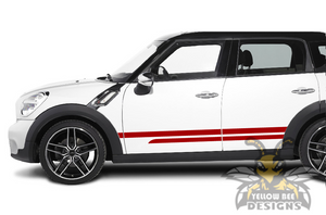 Side Double Style Graphics for mini cooper Countryman stripes, Vinyl