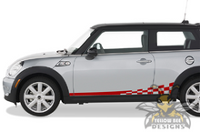Load image into Gallery viewer, Mini Cooper Finishing Flag Graphics side stripes mini cooper, decals